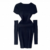 Картинка Платье трикотаж мини короткий рукав вырез на груди + рукава от магазина LonnaMag