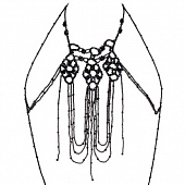 картинка Ожерелье на грудь черные бусины 3 ромба от магазина LonnaMag
