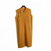 Картинка Платье широкое без рукавов воротник 2 кармана пуговицы от магазина LonnaMag