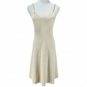 Картинка Платье трикотаж юбка клеш тонкие лямки сквозь золотую цепь от магазина LonnaMag