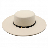 картинка Шляпа канотье вокруг полоса с заклепками от магазина LonnaMag