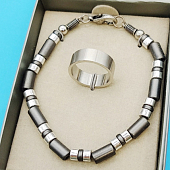 картинка Набор браслет + кольцо титан унисекс от магазина LonnaMag