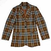Картинка Пиджак коричневый клетка 1 черная пуговица от магазина LonnaMag
