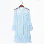 Картинка Платье воздушное широкое сетка + подклад звезды месяц от магазина LonnaMag