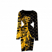 Картинка Платье миди вязаное принт жёлтый тигр от магазина LonnaMag