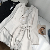 Картинка Жакет длинный эффект баски с 2 ремнями от магазина LonnaMag