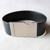 картинка Пояс кожзам с большой серебристой пряжкой от магазина LonnaMag