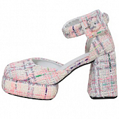 картинка Туфли Барби твид ремешок на щиколотке устойчивый каблук  от магазина LonnaMag