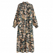 Картинка Платье миди высокий ворот длинный рукав бежевый цветочный принт от магазина LonnaMag