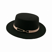 картинка Шляпа канотье розовый ремешок с золотым креплением от магазина LonnaMag