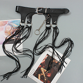 картинка Пояс с ремешками для чулок и бахромой + цепь  от магазина LonnaMag