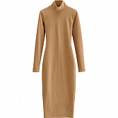 Картинка Платье теплое облегающее длинный рукав высокий ворот от магазина LonnaMag