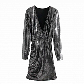 Картинка Платье мини на запах в блестках от магазина LonnaMag