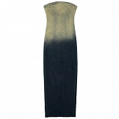 Картинка Платье миди бандо градиент джинс необработанный низ от магазина LonnaMag