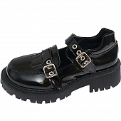 картинка Туфли мэри джейн лаковые  зубчатая подошва два широких ремешка  от магазина LonnaMag