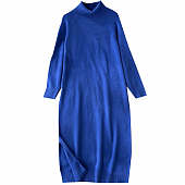 Картинка Платье широкое ровный трикотаж высокий ворот рубчик по краям от магазина LonnaMag