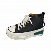 картинка Ботинки кеды белые шнурки сзади на подошве цветная вставка + 2 молнии на ремешке от магазина LonnaMag