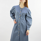 Картинка Платье винтаж полностью на пуговицах жемчуг в золотом обрамлении от магазина LonnaMag