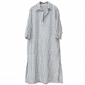 Картинка Платье рубашка хлопок свободное рукав 3/4 по бокам разрезы от магазина LonnaMag