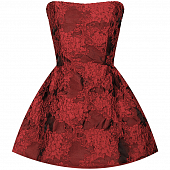 Картинка Платье мини верх как корсет юбка трапеция принт красные цветы от магазина LonnaMag