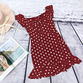 Картинка Платье мини воланы шифон золотой горох от магазина LonnaMag