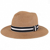 картинка Шляпа соломенная широкая лента в полосу чб от магазина LonnaMag