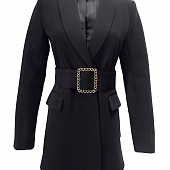 Картинка Пиджак длинный (платье)  + широкий пояс пряжка в виде цепи от магазина LonnaMag