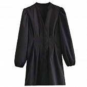 Картинка Платье классическое на пуговицах длинные рукава на резинке от магазина LonnaMag