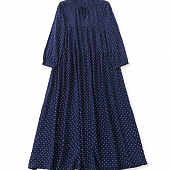 Картинка Платье макси клеш уровнями мелкий горошек завязки на шее от магазина LonnaMag