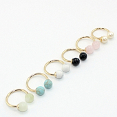 картинка Кольцо 2 шарика - полудрагоценные камни от магазина LonnaMag