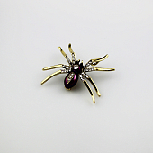 картинка Брошь "Паук" стразы + фиолетовая эмаль от магазина LonnaMag