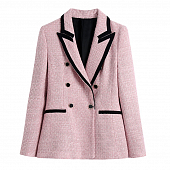 Картинка Пиджак двубортный черная окантовка у ворота от магазина LonnaMag