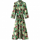 Картинка Платье миди на пуговицах рукав 3/4 цветочный принт от магазина LonnaMag