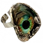 картинка Кольцо расплавленный металл глаз цепочка от магазина LonnaMag