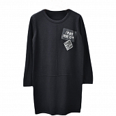 Картинка Платье прямое мини трикотаж 2 нашивки Im not here to be от магазина LonnaMag