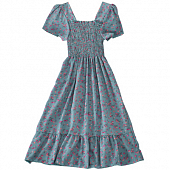 Картинка Платье легкое миди шифон в мелкий цветочек грудь на резинках от магазина LonnaMag