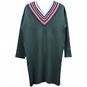 Картинка Платье плотный трикотаж широкое V-вырез с цветными полосами от магазина LonnaMag