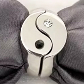 картинка Кольцо двойное металл части Инь Ян стразы от магазина LonnaMag