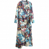 Картинка Платье рубашка миди на запах цветной принт огурцы от магазина LonnaMag