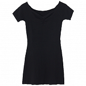 Картинка Платье супер мини стрейч короткий рукав юбка клеш шов под грудью от магазина LonnaMag