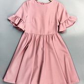 Картинка Платье кукольное волан на рукаве клеш от груди от магазина LonnaMag