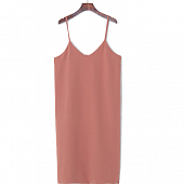 Картинка Платье прямое в стиле комбинация лямки разрез сзади от магазина LonnaMag