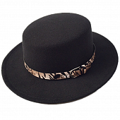 картинка Шляпа фетр канотье - леопардовый ремень от магазина LonnaMag