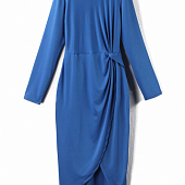 Картинка Платье миди по фигуре юбка запахом узел на талии от магазина LonnaMag