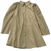 Картинка Платье рубашка однотонный на плечах сборенный объемные рукав  от магазина LonnaMag