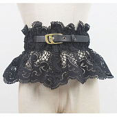 картинка Пояс баска из кружева спереди ремешок с двойной пряжкой от магазина LonnaMag