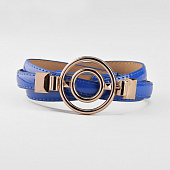 картинка Ремень выпуклый глянцевый пряжка двойной круг ширина - 1,4 см от магазина LonnaMag