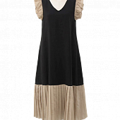 Картинка Платье миди короткий рукав с рюшей снизу плиссе от магазина LonnaMag