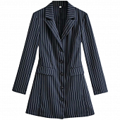 Картинка Платье пиджак мини на пуговицах в белую полоску на спине вырез от магазина LonnaMag