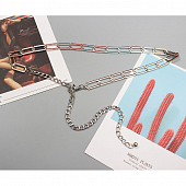 картинка Ремень цепь + цепочка на карабине с круглым шариком от магазина LonnaMag